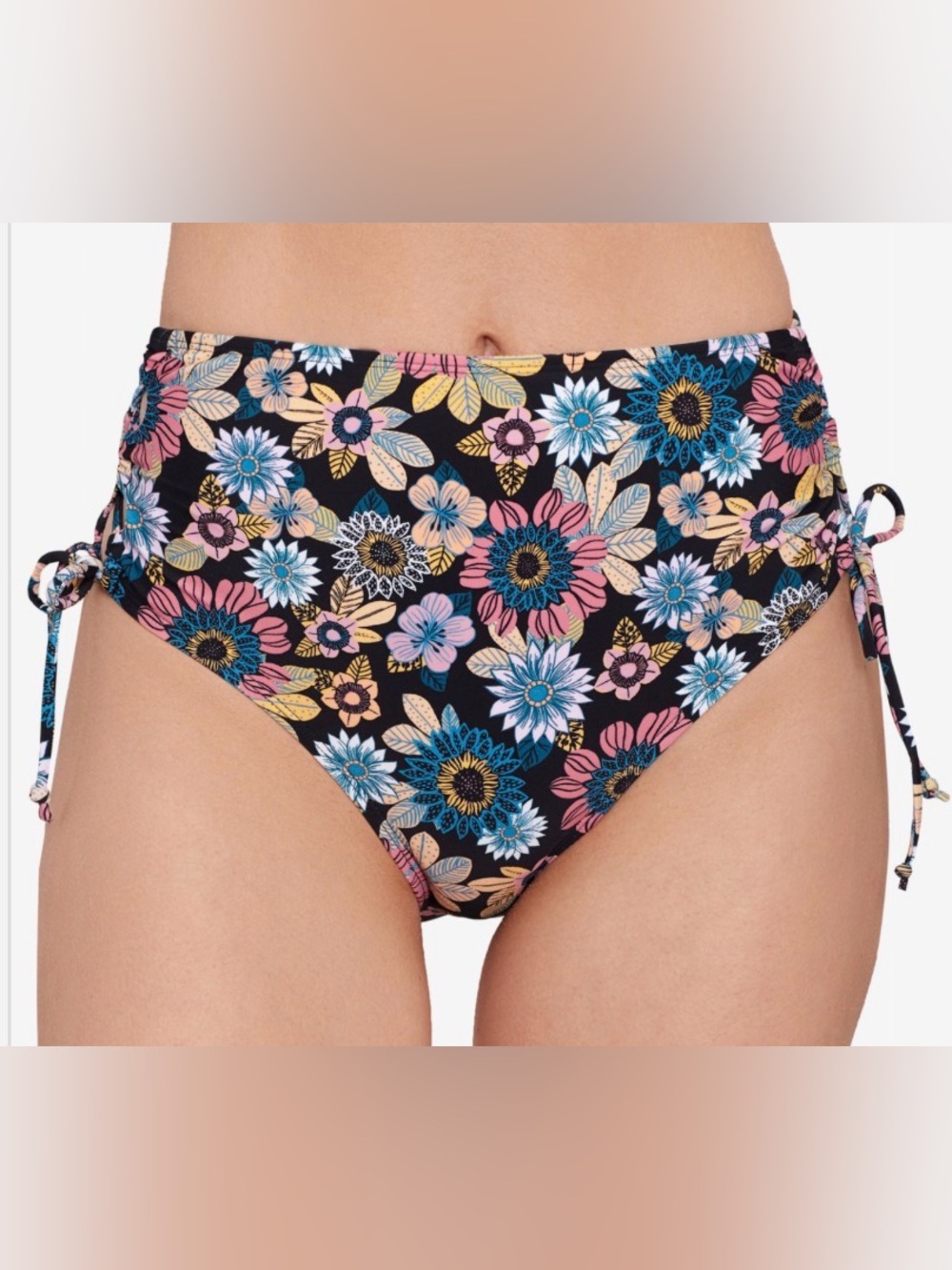 Salt + Cove Floral Side-Tie Swim Bottom Separates Juniors Medium